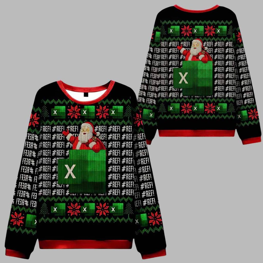 Santa With Excel Ugly Christmas Sweater Santa With Excel Ugly Christmas Sweater