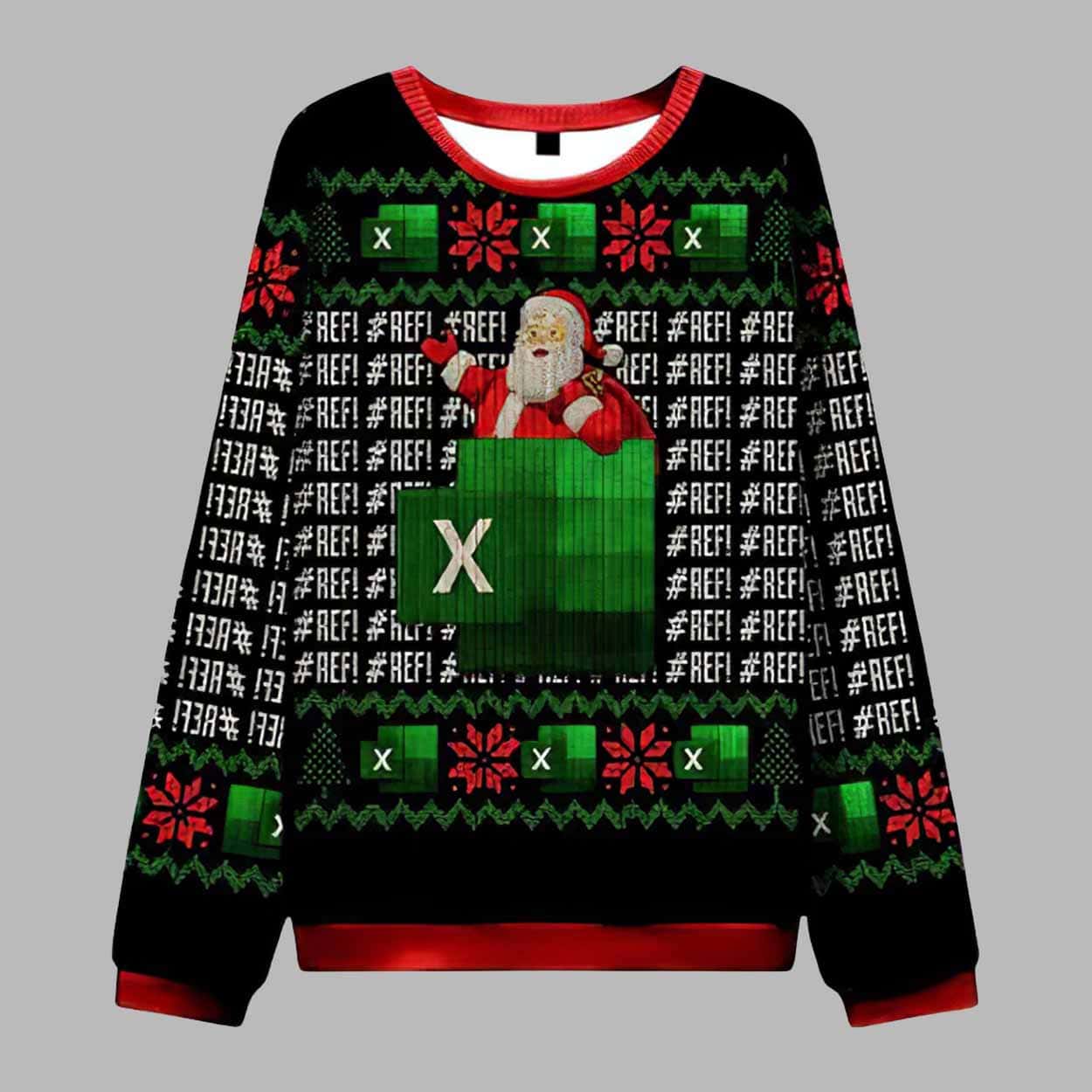 Santa With Excel Ugly Christmas Sweater Santa With Excel Ugly Christmas Sweater