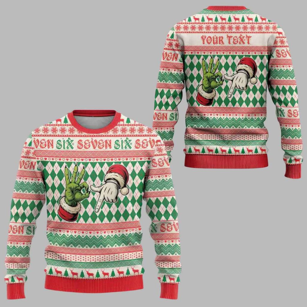 Six Seven Meme Personalized Ugly Christmas Sweater