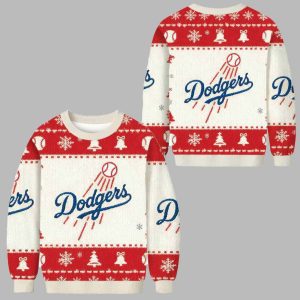 Dodgers Red Christmas Ugly Sweater
