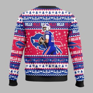 Josh Allen Bills Ugly Christmas Sweater 2 Josh Allen Bills Ugly Christmas Sweater