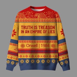 Truth Is Treason In An Empire Of Lies Orwell 1984 Ugly Christmas Sweater 1 Truth Is Treason In An Empire Of Lies Orwell 1984 Ugly Christmas Sweater