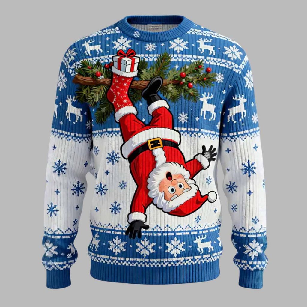 Upside Down Santa Ugly Christmas Sweater