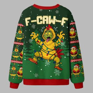 F Caw F Chicken Ugly Christmas Sweater 3