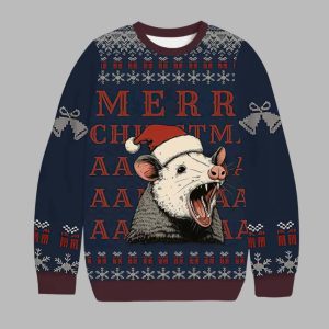 Opossum Merry Christmas AAAAAA Ugly Christmas Sweater 1 Opossum Merry Christmas AAAAAA Ugly Christmas Sweater