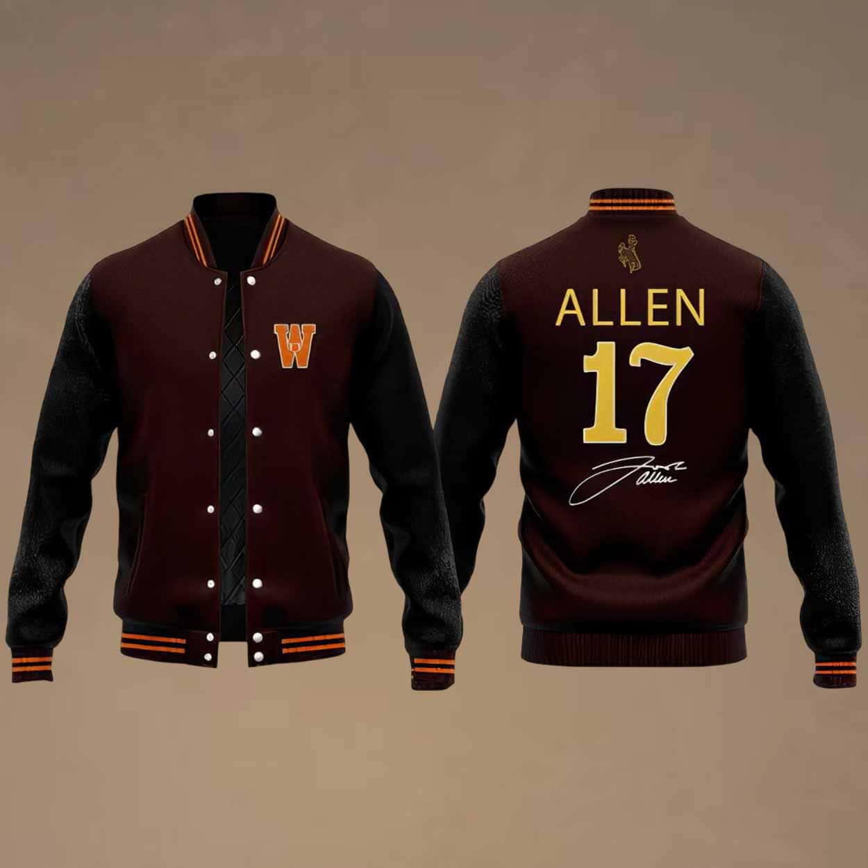 Wyoming Football Josh Allen 17 2025 Jacket Wyoming Football Josh Allen 17 2025 Jacket