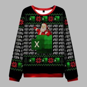 Santa With Excel Ugly Christmas Sweater 1 Santa With Excel Ugly Christmas Sweater