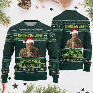 Drinking Wine Eating These Sinful Cold Cuts 2025 Ugly Christmas Sweater 1 Drinking Wine Eating These Sinful Cold Cuts 2025 Ugly Christmas Sweater