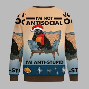 I’m Not Antisocial Cat Ugly Christmas Sweater