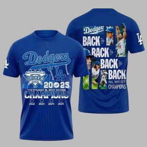 Dodgers 2025 4Th Straight NL West Division Champions Shirt 1