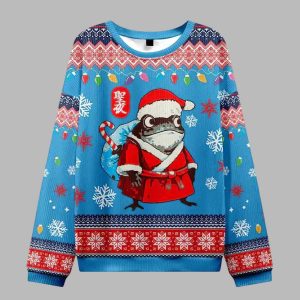 Santa Frog Ugly Christmas Sweater
