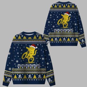 Cycling Cat Santa Ugly Christmas Sweater