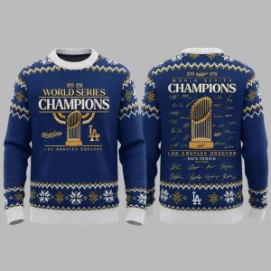 Dodgers Back To Back World Series 2025 Ugly Christmas Sweater 1