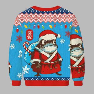 Frog Brings Gifts Ugly Christmas Sweater