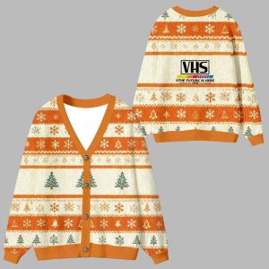 VHS 1976 In The Future Is Here Vintage Ugly Cardigan Sweater