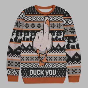 Duck You Middle Finger Ugly Christmas Sweater