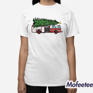 Christmas Tree On Fire Truck Shirt