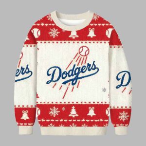 Dodgers Red Christmas Ugly Sweater
