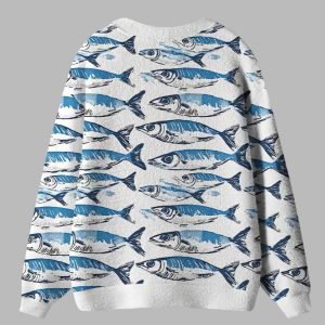 Oceanic Fish Ugly Cardigan Sweater 2 Oceanic Fish Ugly Cardigan Sweater
