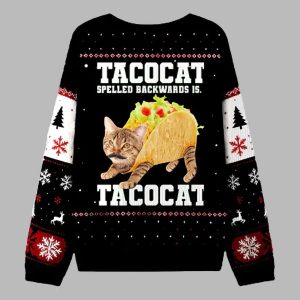 Tacocat Spelled Backwards Is Tacocat Ugly Christmas Sweater