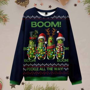 Boom Pickle All The Way Ugly Christmas Sweater 1 Boom Pickle All The Way Ugly Christmas Sweater