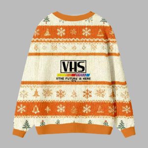 VHS 1976 In The Future Is Here Vintage Ugly Cardigan Sweater