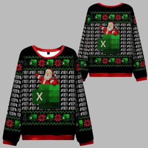 Santa With Excel Ugly Christmas Sweater