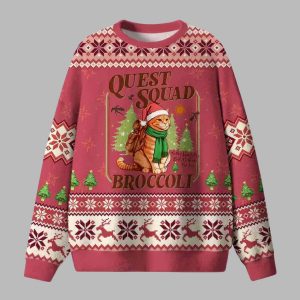 Quest Squad Broccoli Ugly Christmas Sweater