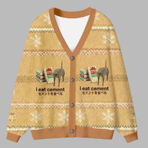 I Eat Cement Ugly Cardigan Sweater
