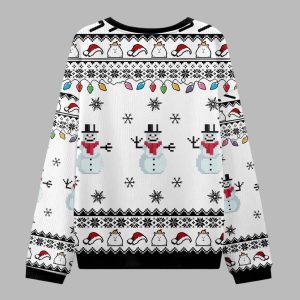 Capybara Smoking Candy Cane Ugly Christmas Sweater