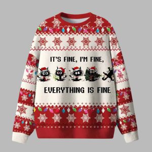 It's Fine I'm Fine Everything Is Fine Ugly Christmas Sweater