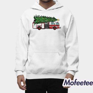 Christmas Tree On Fire Truck Shirt