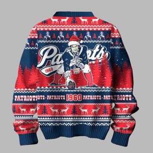 NE Patriots 1960 Ugly Christmas Sweater