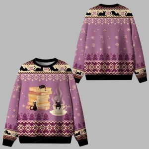 Just A Book Loving Cat Ugly Christmas Sweater