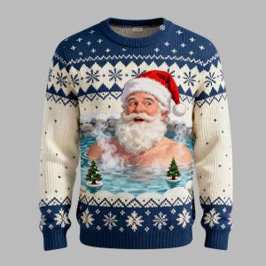 Hot Tub Santa Ugly Christmas Sweater