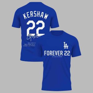 LA Dodgers Clayton Kershaw Forever 22 World Series Shirt 1