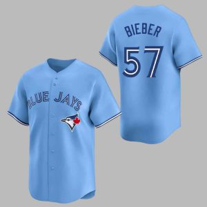 2025 Blue Jays Justin Bieber Shane Bieber 57 Jersey