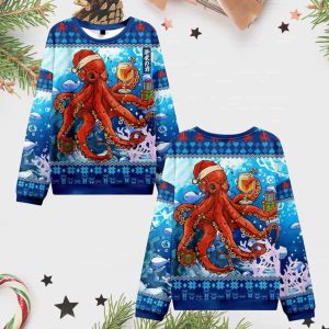 Santa Octopus Ugly Christmas Sweater