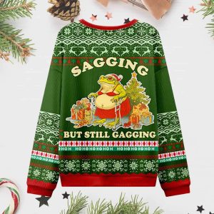 Sagging Santa Frog Christmas Ugly Sweater 2 Sagging Santa Frog Christmas Ugly Sweater