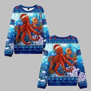 Santa Octopus Ugly Christmas Sweater