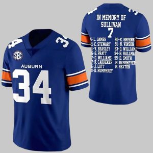 Bo Jackson Auburn Football In Memory Of Sullivan 7 Football Jersey