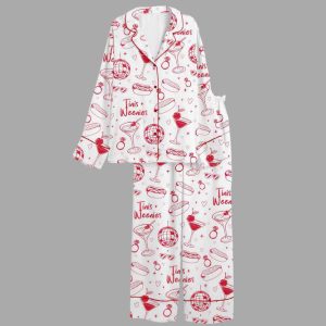 Women’s Tinis And Weenies Martini Hot Dog BBQ Bride Party Pajama Set 1 Women’s Tinis And Weenies Martini Hot Dog BBQ Bride Party Pajama Set 2