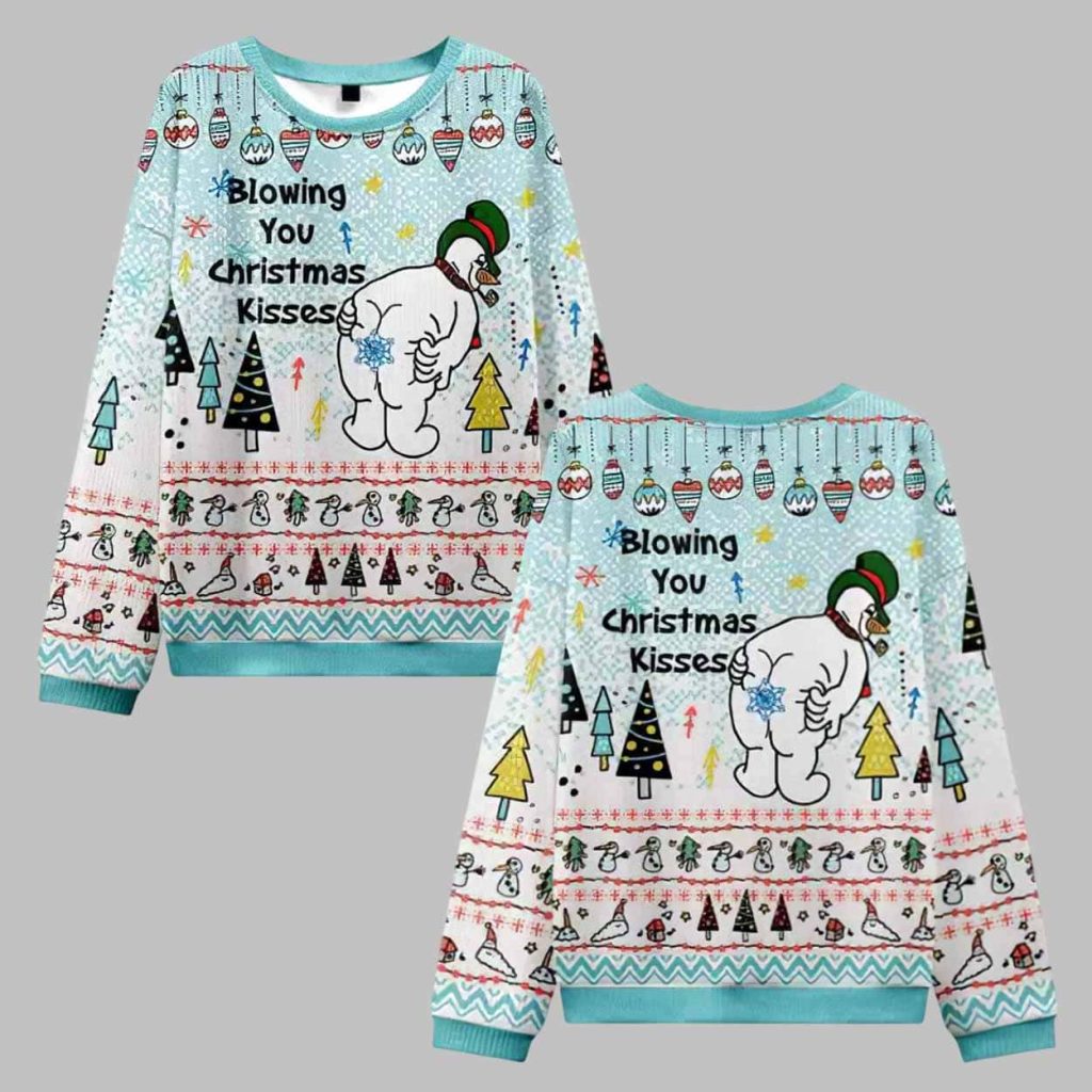 Blowing You Christmas Kisses Ugly Christmas Sweater Blowing You Christmas Kisses Ugly Christmas Sweater