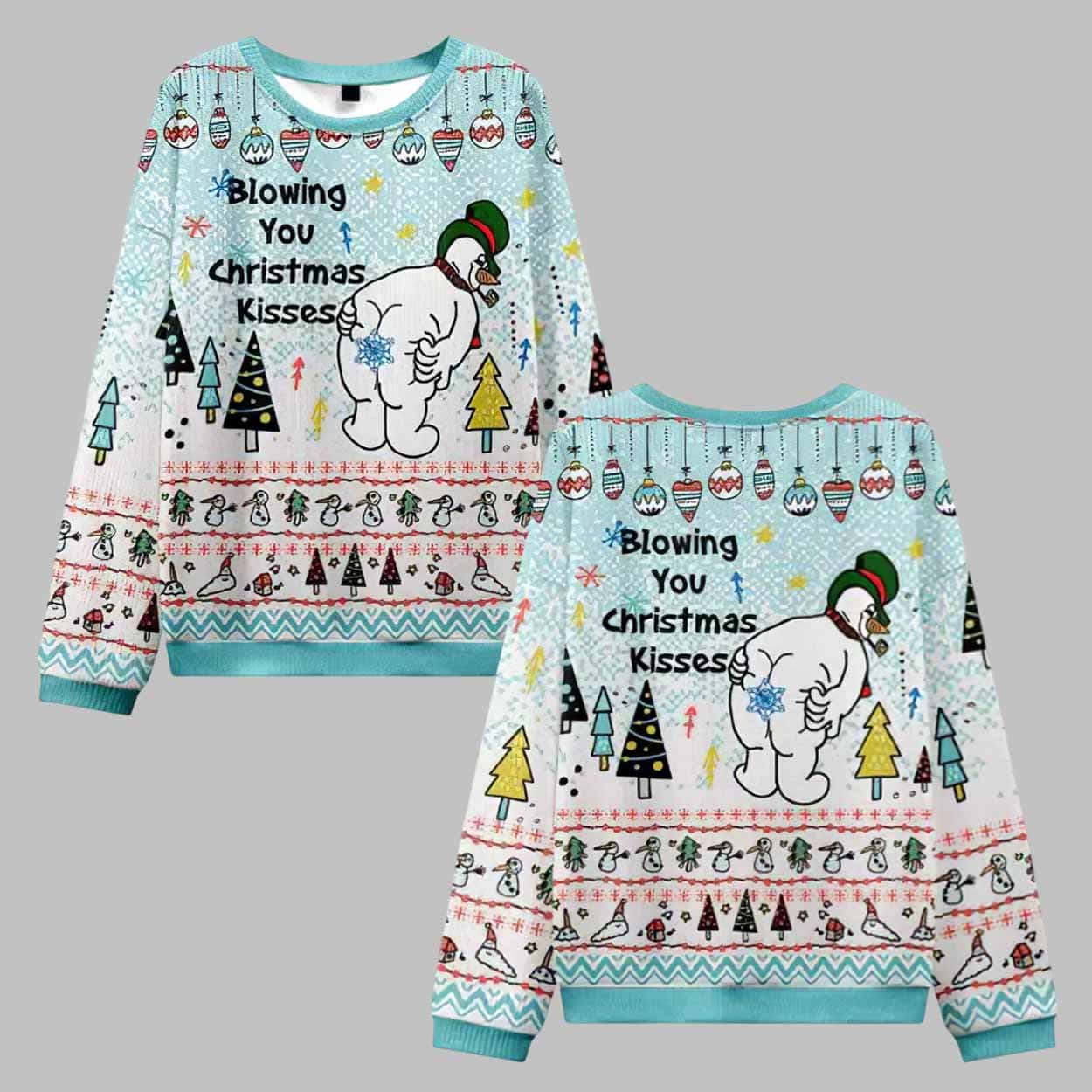 Blowing You Christmas Kisses Ugly Christmas Sweater Blowing You Christmas Kisses Ugly Christmas Sweater
