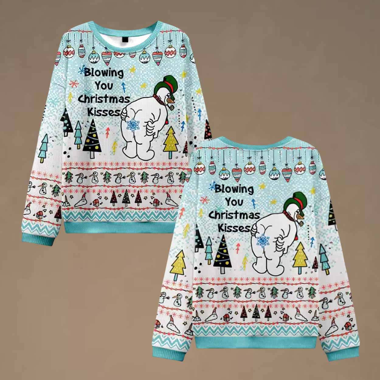 Blowing You Christmas Kisses Ugly Christmas Sweater Blowing You Christmas Kisses Ugly Christmas Sweater