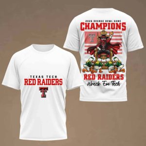 Red Raiders 2026 Orange Bowl Game Champions Wreck Em Tech Shirt 2
