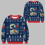 Capybara Surfing Ugly Christmas Sweater