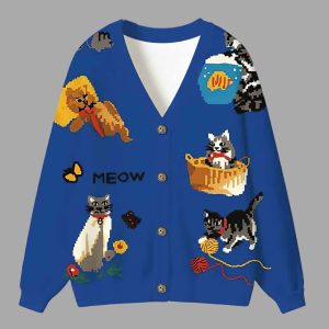 Cats Playing Ugly Cardigan Sweater 2