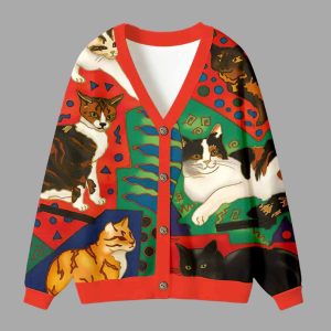 Cats Lying Ugly Cardigan Sweater 2