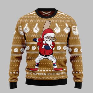 Baseball Ho Ho Homerun Ugly Christmas Sweater 1 Baseball Ho Ho Homerun Ugly Christmas Sweater
